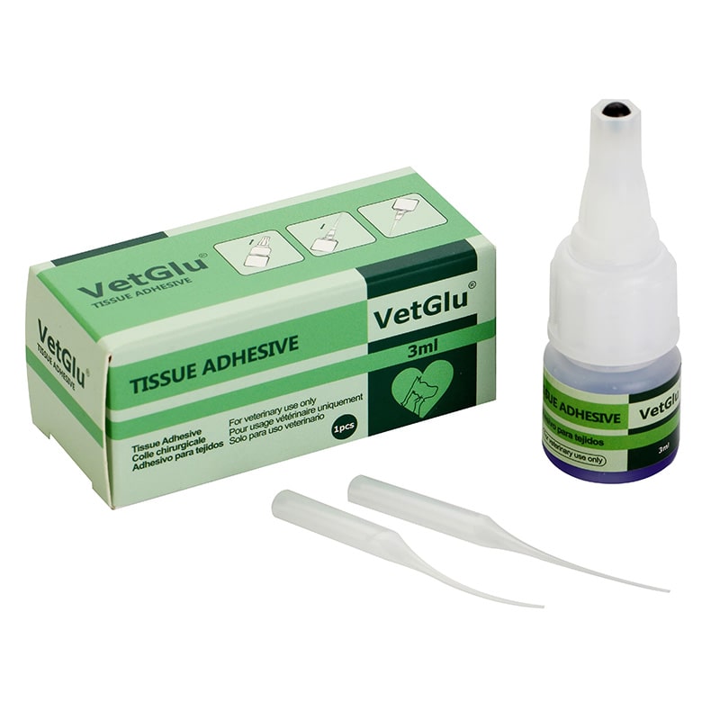  RiverBand Surgical Vet Skin Glue Tissue Wound Cut Closure  Veterinary Adhesive 3ml Bottle w/ 12pc Applicator Tips Straws : Industrial  & Scientific