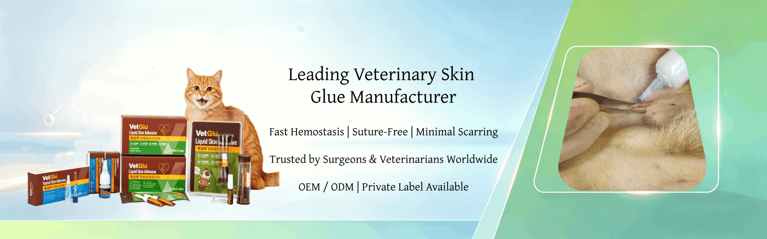 VetGlu vet skin glue banner